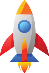 Rocket Ship Launching for Business Startup and Success Concept Vector Illustration