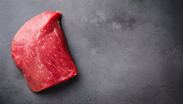 Carne Cruda Di Manzo O Vitello Sfondo Tavolo Di Cucina Grigio
