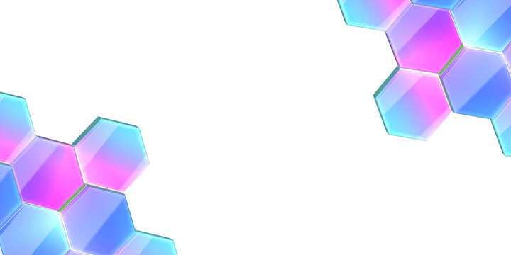 Digital futuristic hexagon mesh 3d background png isolated on transparent background. Sci fi glass holographic polygon network for technology interface design