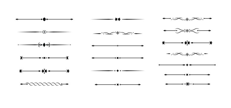 Vintage decorative lines. text dividers. Line border separators Vintage dividers. Vector