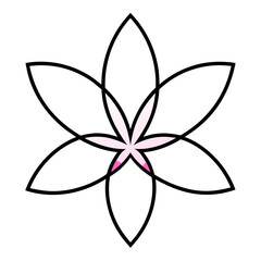 Fototapeta premium Radiant Symmetrical Flower Logo with Pink and Orange Hues