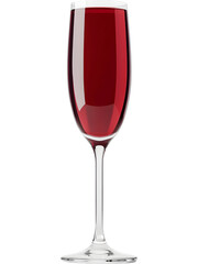 Red champagne in tall wine glass isolated. Alcohol drink concept for celebration branding and menu visuals.
