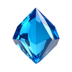 Vibrant, multifaceted gem, diamond shape, brilliant blue hue, high-gloss facets, isolated black