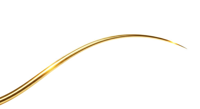 Golden curved line isolated on transparent background
