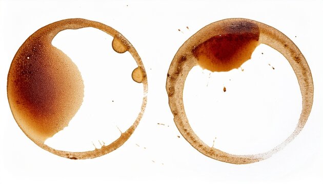 coffee stains isolated on a white background royalty high quality free stock image of coffee and tea stains left by cup bottoms round coffee stain isolated cafe stain fleck drink beverage