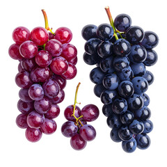 Fototapeta premium Image of assorted ripe grapes, red and purple, with vibrant textures, against a black backdrop