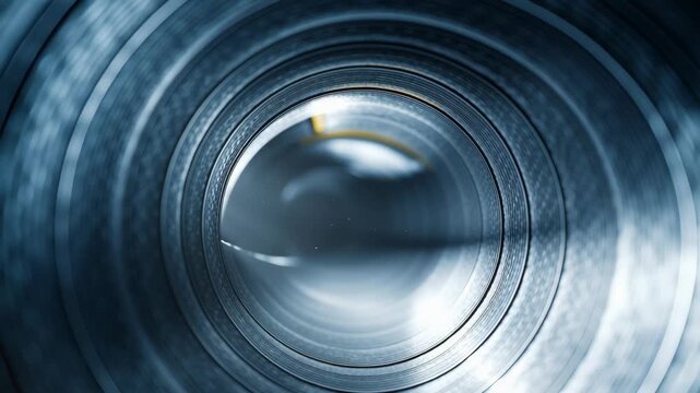 Abstract view inside a metal tube