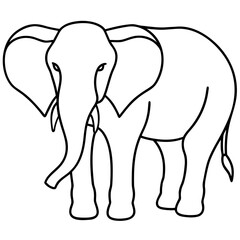 Fototapeta premium Majestic Elephant Outline Illustration for Wildlife and Safari Concepts