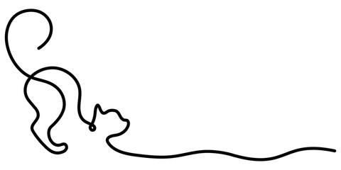 Cat in one line drawing style. Abstract and minimalist cat icon. Contunuous line drawing of cat. Vector illustration © Anastasiia Merenkova