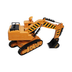 Fototapeta premium Toy Excavator Construction Vehicle Isolated on Transparent Background png