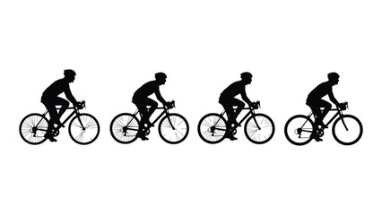 Fototapeta premium Cyclist in motion sequence Vector