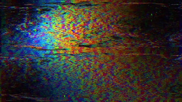 Retro VHS Glitch Noise Background, Old TV Static Distortion Overlay Loop