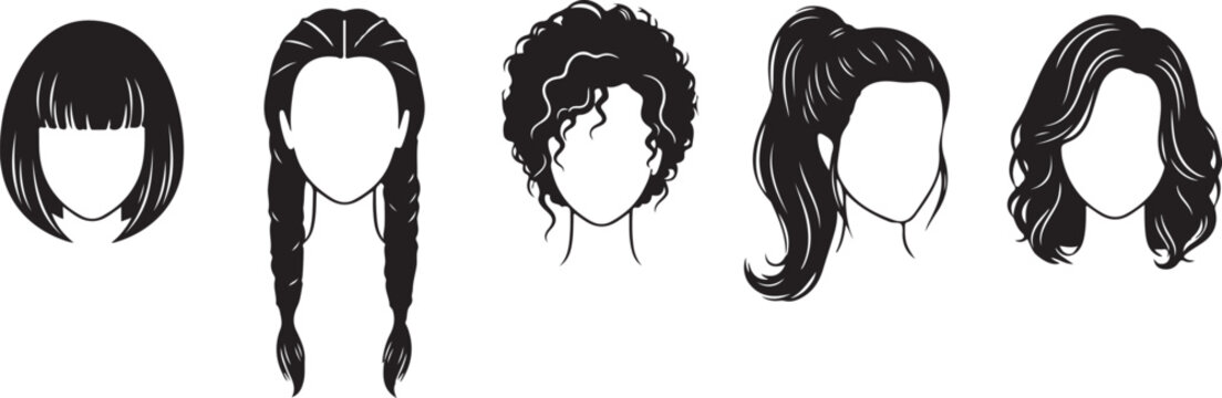 Various hairstyle illustrations