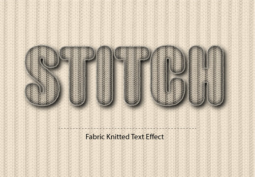 Beige Wool Soft Realistic Fabric Knitted Text Effect  