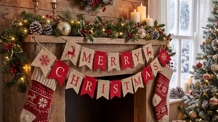 Fototapeta premium Christmas, Christmas Tree, Santa Claus, Christmas Lights, Holiday Season, Merry Christmas, Christmas Decorations, Christmas Eve, Snow, Winter, Christmas Cheer, Christmas Celebration, Christmas Gifts, 