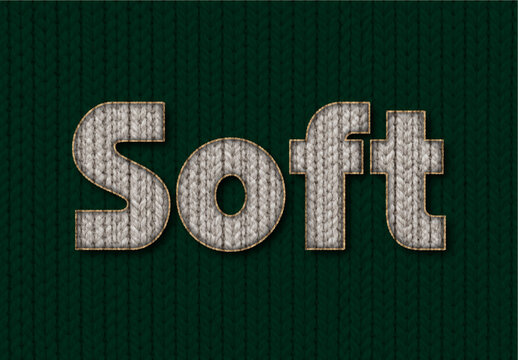 Gray Wool Fabric Knitted Text Effect 
