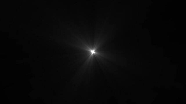 Centered white light rays on black and background. Heaven light animation from center. Dynamic light rays footage. Motion graphics of flicker light concept