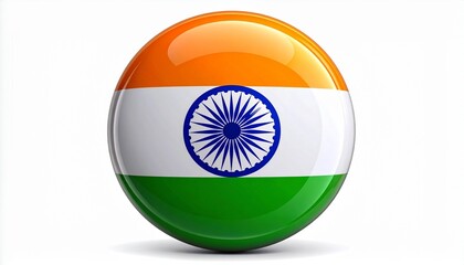 Circular badge of the Indian flag with Ashoka Chakra and tricolor stripes