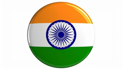 Circular badge of the Indian flag with Ashoka Chakra and tricolor stripes