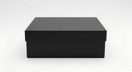 Naklejka premium Black Matte Square Box Lid Closed