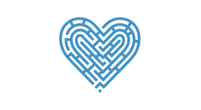 Heart shaped maze puzzle representing complex emotions and relationships.