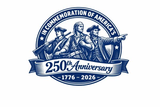 America 250th Anniversary Revolutionary Illustration