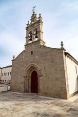 Fototapeta premium 13th Century Romanesque and Baroque Transition of San Salvador Church in Sarria, Lugo, Spain