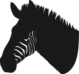 Zebra silhouette, Zebra outline, Zebra shape, Zebra icon, Zebra symbol, Zebra graphic, Zebra animal, Wildlife silhouette