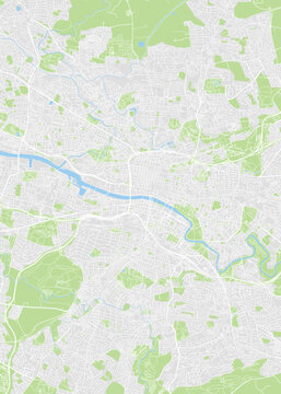 City map Glasgow, color detailed plan, vector illustration