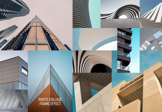 Photo Collage Frame Effect Mockup