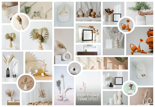 Photo Collage Frame Effect Mockup
