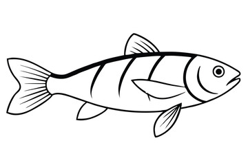 fish silhouette line art vector illustration with a white background © pipp99