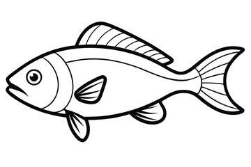 fish silhouette line art vector illustration with a white background © pipp99