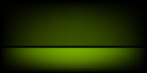 green studio background. Abstract limbo podium studio room. Dark green gradient wall floor and spotlight scene. Showcase, promotion display. Vector stage mockup illustration