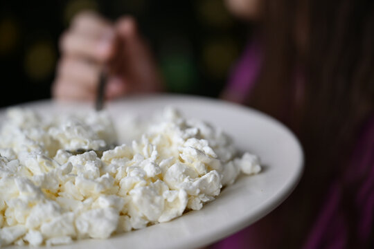 Cottage cheese. Cheese. Healthy food. Food for children. Breakfast. Cheese plate.
