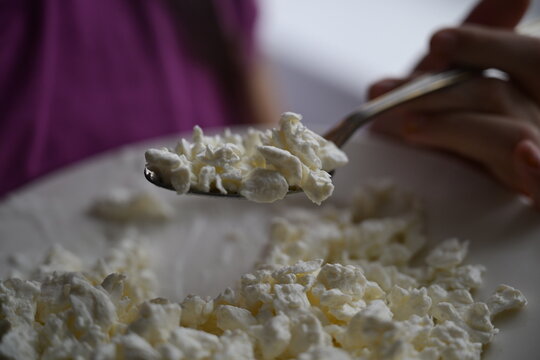 Cottage cheese. Cheese. Healthy food. Food for children. Breakfast. Cheese plate.