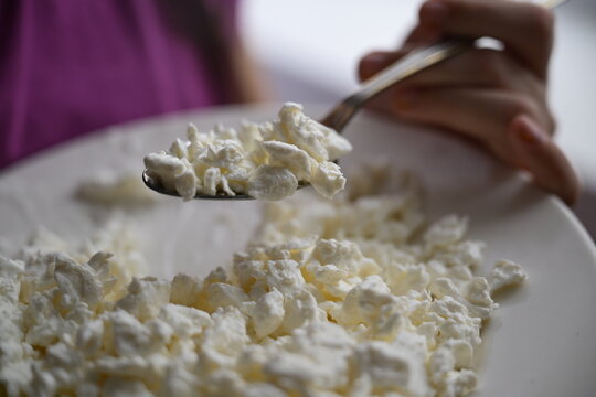 Cottage cheese. Cheese. Healthy food. Food for children. Breakfast. Cheese plate.