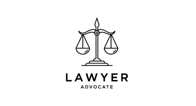 Professional lawyer advocate logo with balance scales symbol