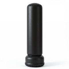 Heavy-Duty Free Standing Inflatable Punching Bag for Home Gym Boxing Training and Stress Relief Workouts, Vertical Black Boxing Pillar Isolated on White