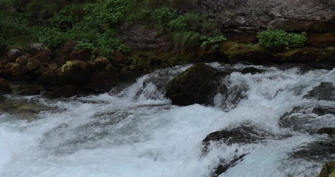 Waterfall and river Ljutica in Montenegro