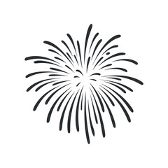 Obraz premium A stylized black and white burst resembling a firework or dandelion