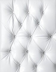 Obraz premium Close-up texture of white diamond-tufted leather upholstery.