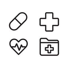 Obraz premium Healthcare and Medical Services Icons Set