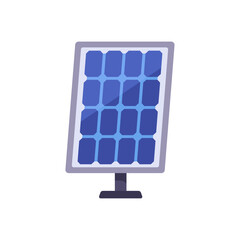 Solar panel photovoltaic module on stand, colorful vector flat style illustration