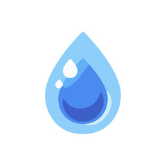 Water drop save water conservation icon, colorful vector flat style illustration
