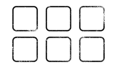 Set of grunge borders in rounded square form
