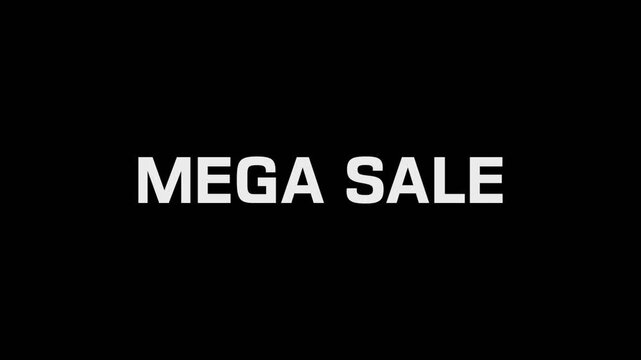 mega sale retro style text animation with RGB colors glitch