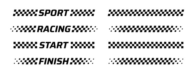 Racing stripe as a flag. Finish line with a checkered texture. Sports element vinyl car decal. © 2olotarev