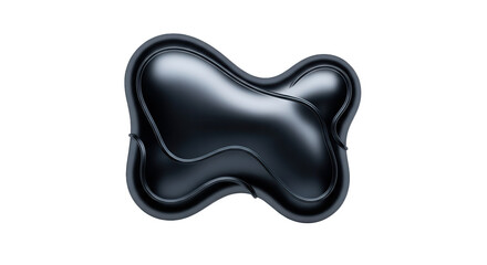 Fototapeta premium Abstract Black Liquid Blob in Glossy Organic Shape isolated PNG with Transparent Background