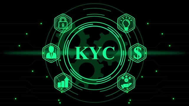 KYC Concept with Icons and Gears know your customer